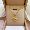 SS-12078 - Gold Snake - Necklace