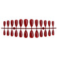N-198 - Deep Red Shiny - Press On Nail Set Of 24 - Free Nail Kit Included