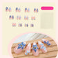 N-205 - Watercolor Blue Foiled Flowers - Press On Nail Set Of 24 - Free Nail Kit Included