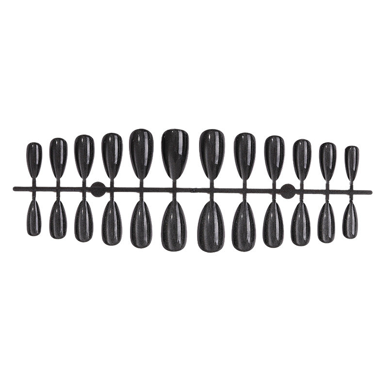 N-199 -Black Sparkle - Press On Nail Set Of 24 - Free Nail Kit Included