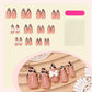 N-197 - Bow & Leopard Print - Press On Nail Set Of 24 - Free Nail Kit Included