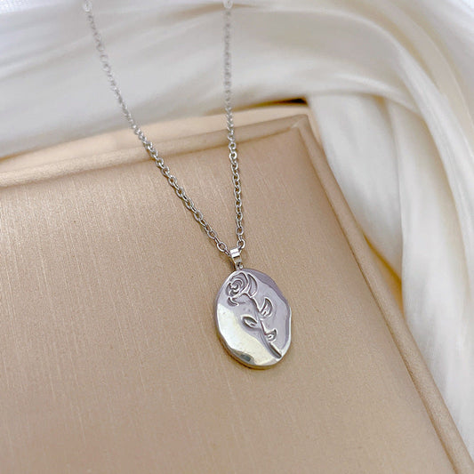 SS-12062 - Silver Plated Rose - Necklace