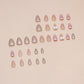 N-258 - Pastel Pink Bow - Press On Nail Set Of 24 - Free 24 Pcs Sticker Sheet Included