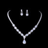 UNI-11936 - Fancy Crystal White Diamonds Silver - Jewelry Set Of 2