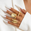 UNI-11115-25 - Luxury Classy Gold - Ring Set Of 3
