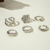 UNI-11115-9 - Simple Silver - Ring Set Of 6