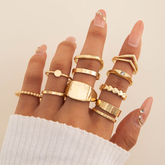 UNI-11115-2 - Classy Gold - Ring Set Of 11