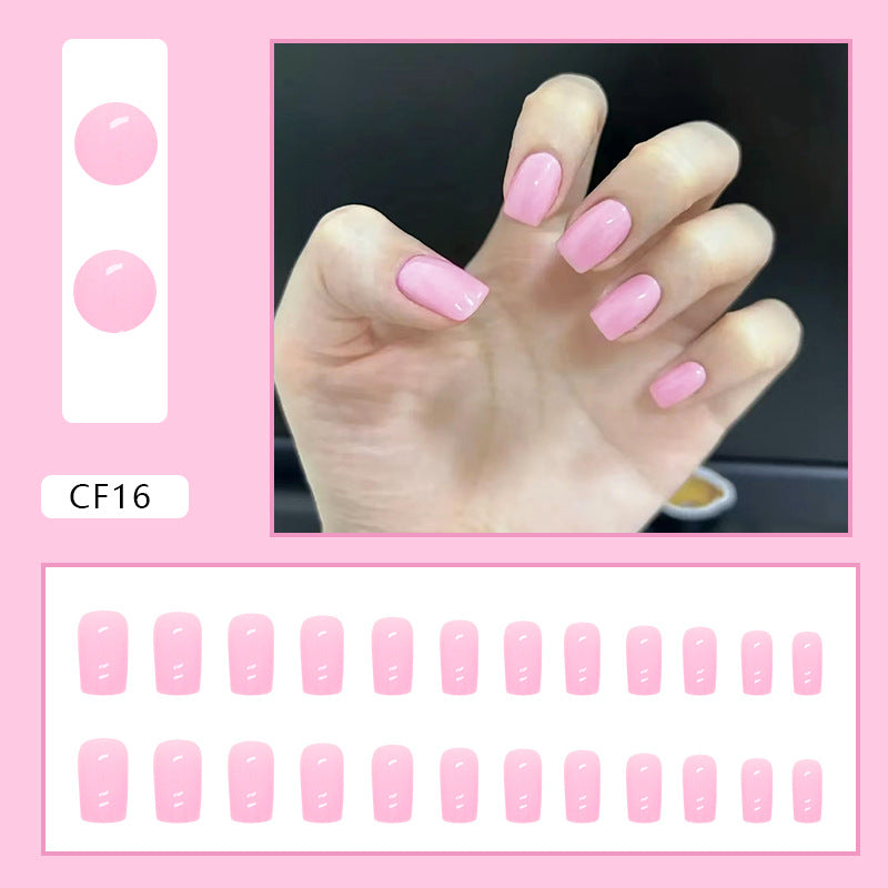 Pink Girl Power - Press On Nail Set Of 24 - Free 24 Pcs Sticker Sheet Included
