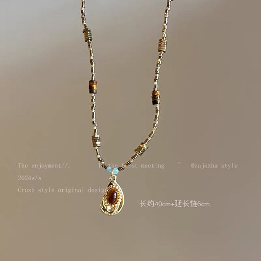 UNI-11977 - Natural Stone & Gold - Necklace Style 1