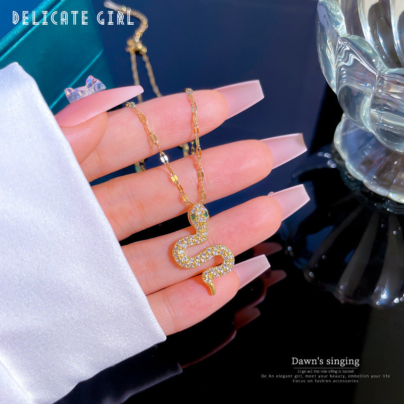 SS-12078 - Gold Snake - Necklace