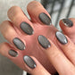 N-211 - Grey Shiny - Press On Nail Set Of 24 - Free Nail Kit Included