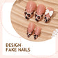 N-197 - Bow & Leopard Print - Press On Nail Set Of 24 - Free Nail Kit Included