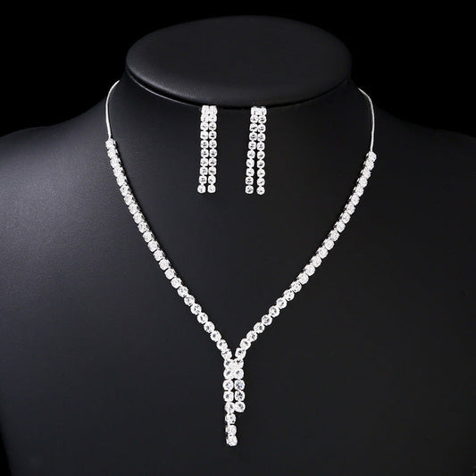 UNI-11958 - Fancy Diamonds Silver - Jewelry Set
