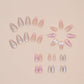 N-258 - Pastel Pink Bow - Press On Nail Set Of 24 - Free 24 Pcs Sticker Sheet Included