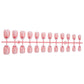 N-208 - Bow Pink - Press On Nail Set Of 24 - Free Nail Kit Included