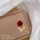SS-12066 - Luxury Red Rose Gold - Necklace