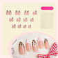 N-209 - Flower & Cheetah Print - Press On Nail Set Of 24 - Free Nail Kit Included