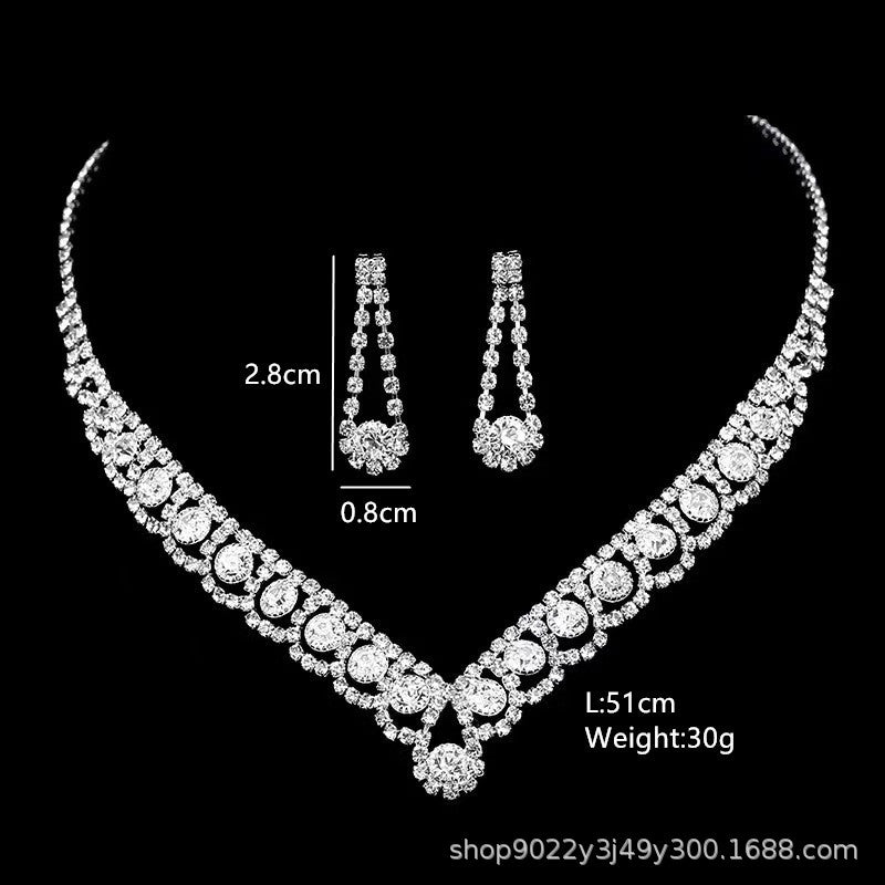 UNI-11933- White Diamonds Silver - Jewelry Set Of 2