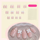 N-203 - Pearl & Bow Shiny - Press On Nail Set Of 24 - Free Nail Kit Included