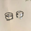 UNI-12000- Ghost & Diamond Stars - Ring Set of 2