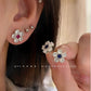 UNI-12139 - Flash Blue Flower Silver - Earring