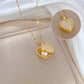 SS-12079 - Pearl & Heart Gold - Necklace