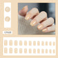 Pale Yellow - Press On Nail Set Of 24 - Free 24 Pcs Sticker Sheet Included