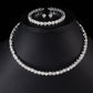 UNI-11931 - Crystal Diamonds Silver - Jewelry Set Of 3