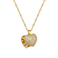 SS-12079 - Pearl & Heart Gold - Necklace