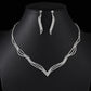UNI-11926 - Classy Silver Diamonds Fancy - Jewelry Set