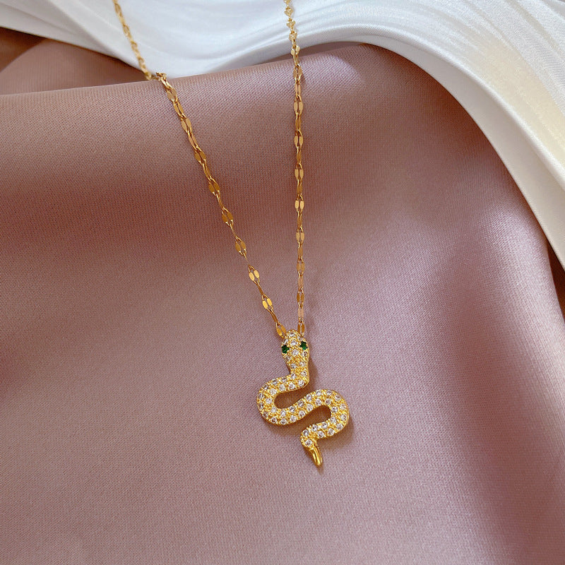 SS-12078 - Gold Snake - Necklace