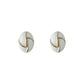 UNI-12142- Classy White Oval Gold Foil - Earring