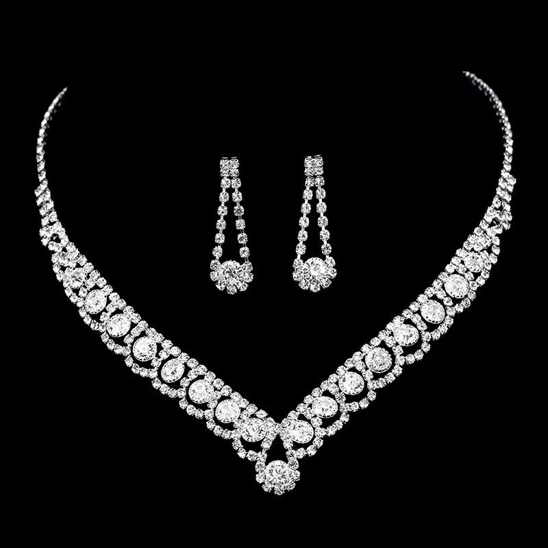 UNI-11933- White Diamonds Silver - Jewelry Set Of 2