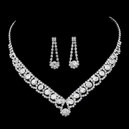 UNI-11933- White Diamonds Silver - Jewelry Set Of 2