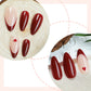 N-202 - Pink & Maroon - Press On Nail Set Of 24 - Free Nail Kit Included