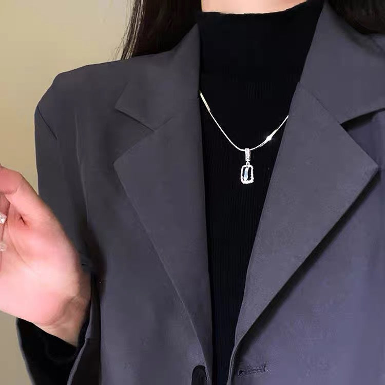 UNI-11966 - Titanium Steel Fancy Black & Silver - Necklace