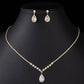 UNI-11929 - Fancy Crystal Diamonds Silver - Jewelry Set