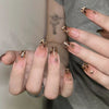 Leopard Brown - Press On Nail Set Of 24 - Free 24 Pcs Sticker Sheet Included