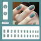 Sea Blue Green - Press On Nail Set Of 24 - Free 24 Pcs Sticker Sheet Included