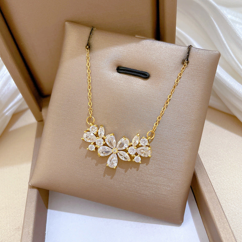 SS-12077 - Luxury Flower Gold - Necklace
