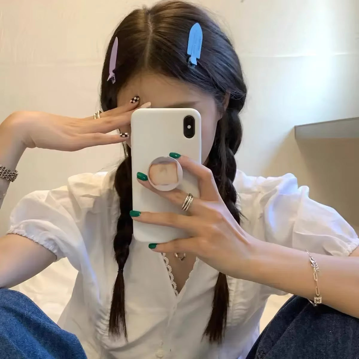 HC-103- Candy Color Knife - Hair Clips Set Of 5