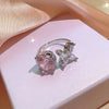 UNI-11020-3 - Pink Flower Diamond Silver - Ring
