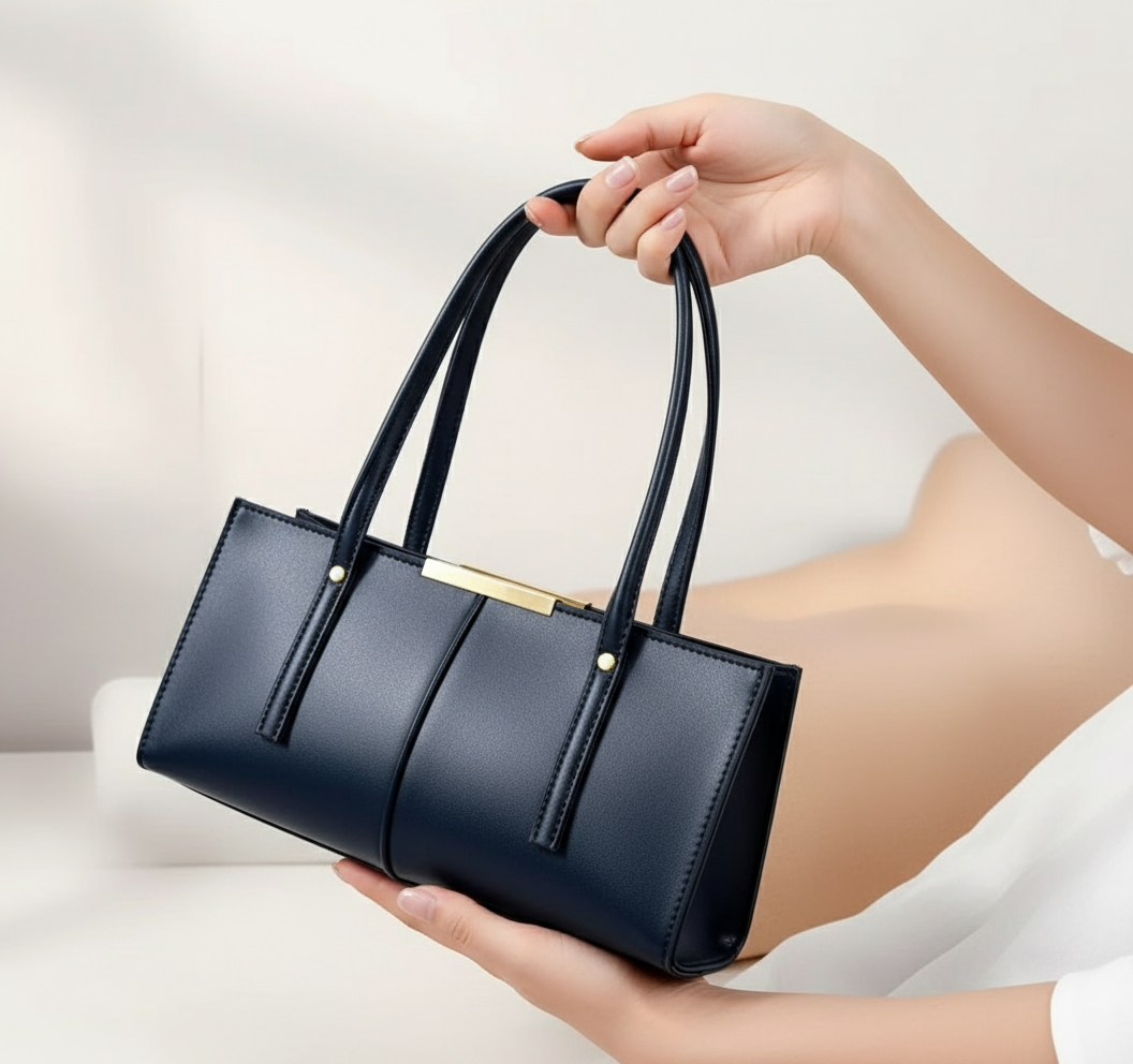 Fancy Black Leather - Hand Bag