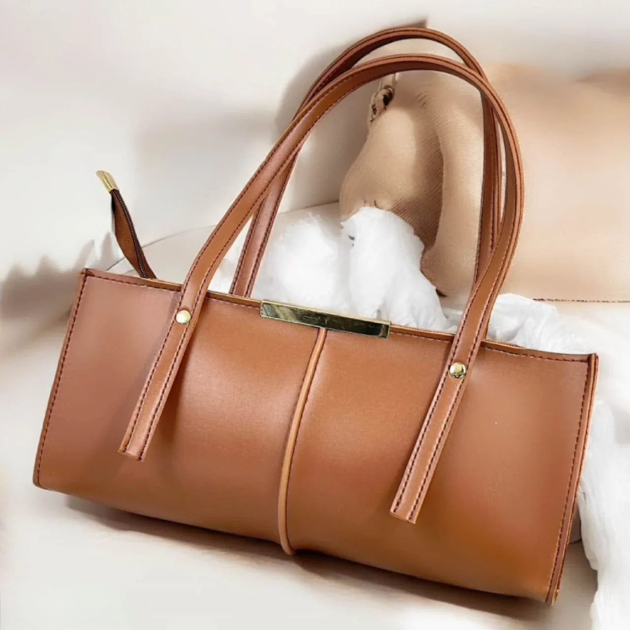 Fancy Brown Leather - Hand Bag