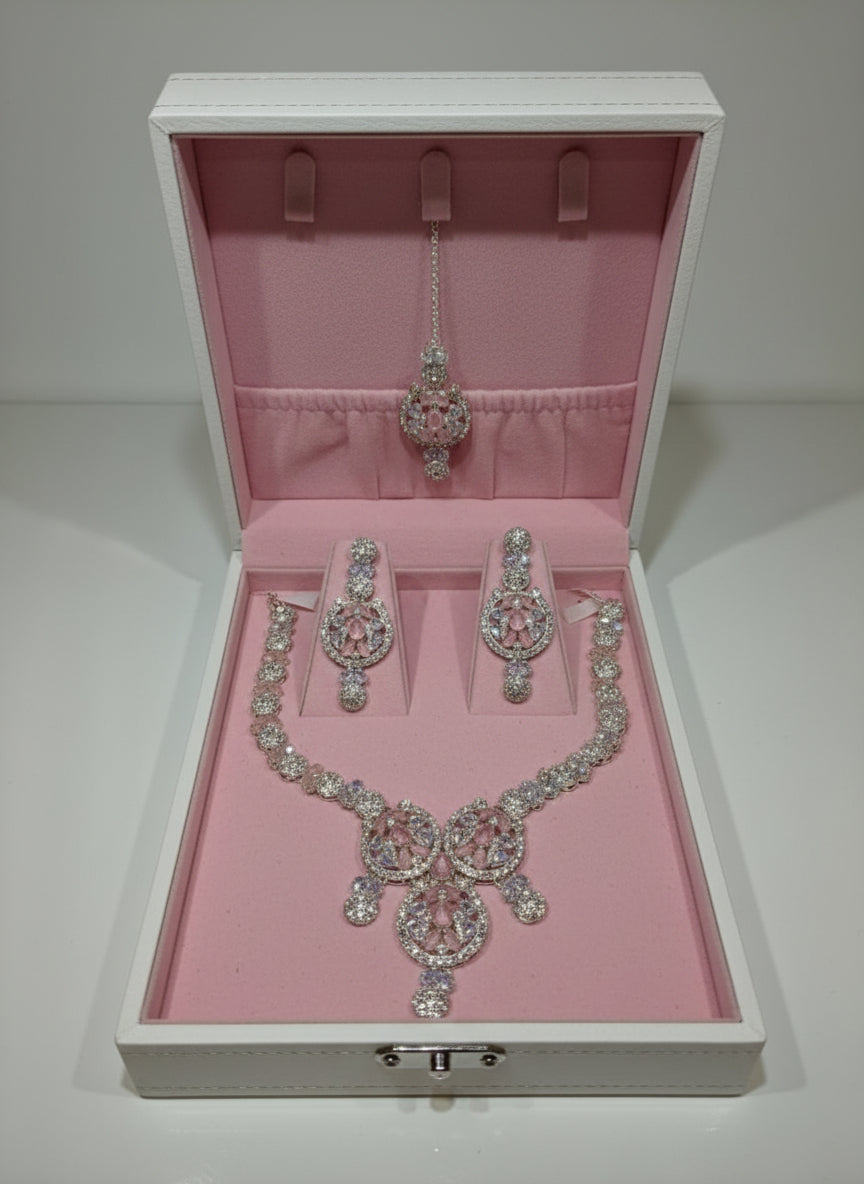 PJ-116 - Zircon Mala Long Necklace Set