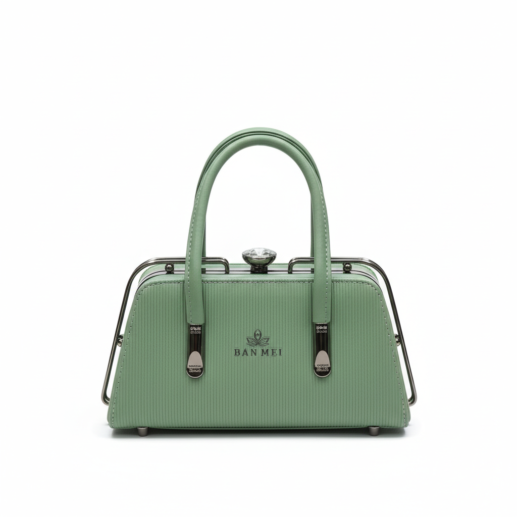 ELORE Structured Crystal-Handle Satchel Bag