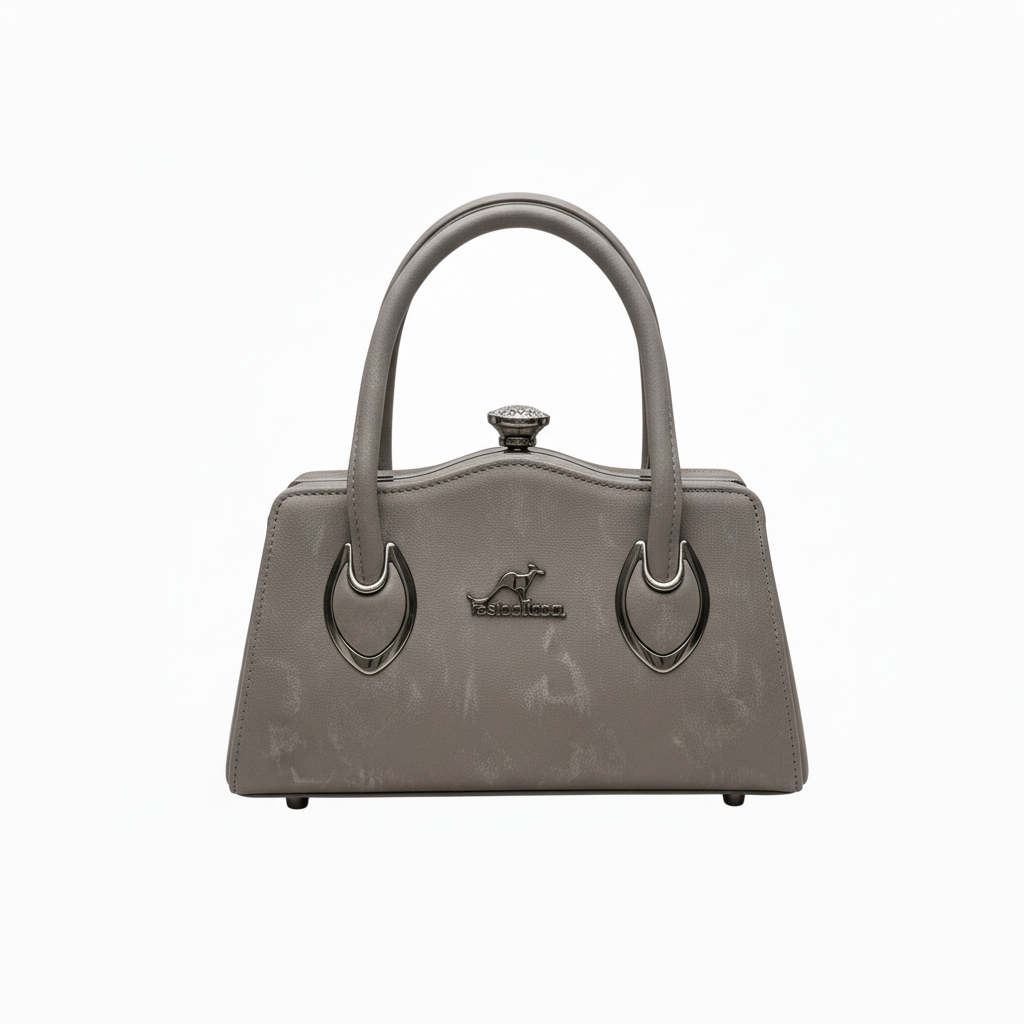 ELORE Crystal-Frame Structured Top Handle Bag