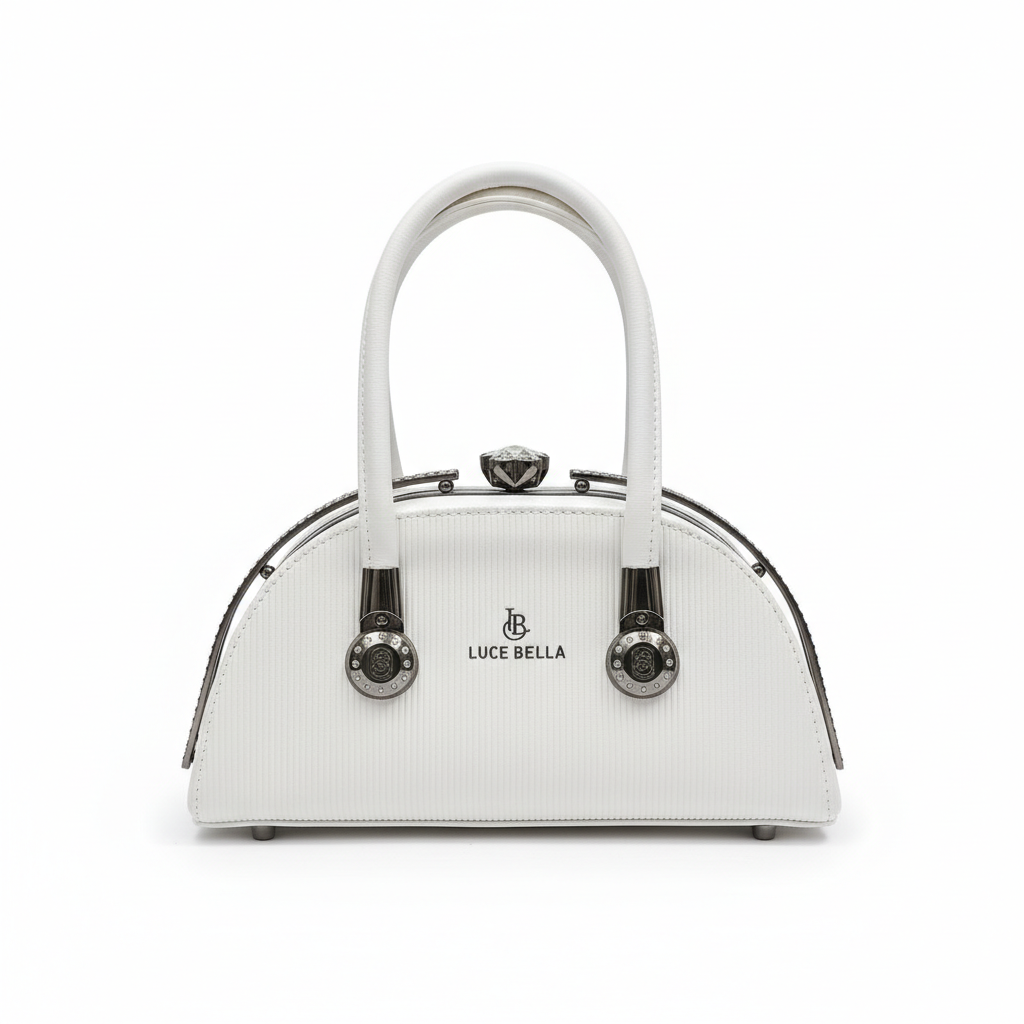ELORE Luxe Crystal-Frame Satchel Bag (Top Handle)