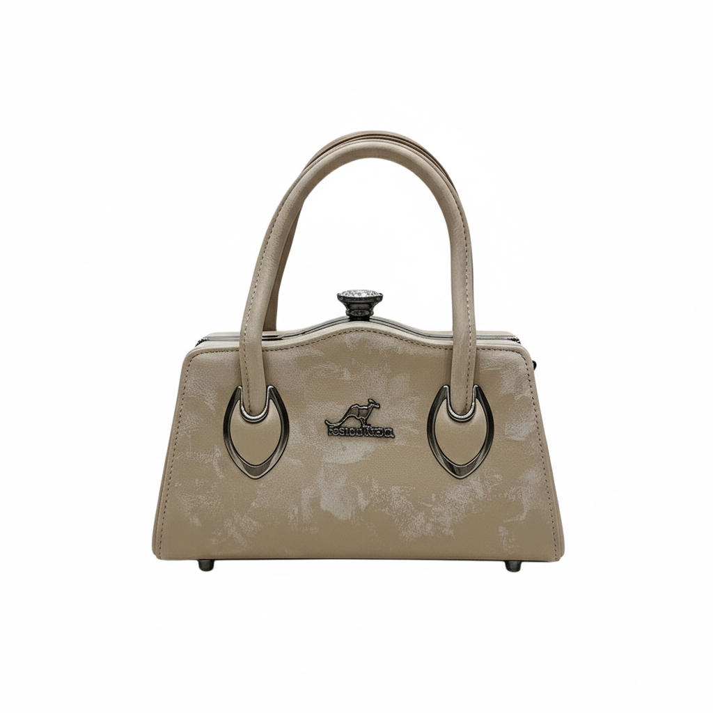 ELORE Crystal-Frame Structured Top Handle Bag