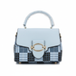 Checkered Mini Top Handle Handbag – ELORE Luxury Structured Purse for Women